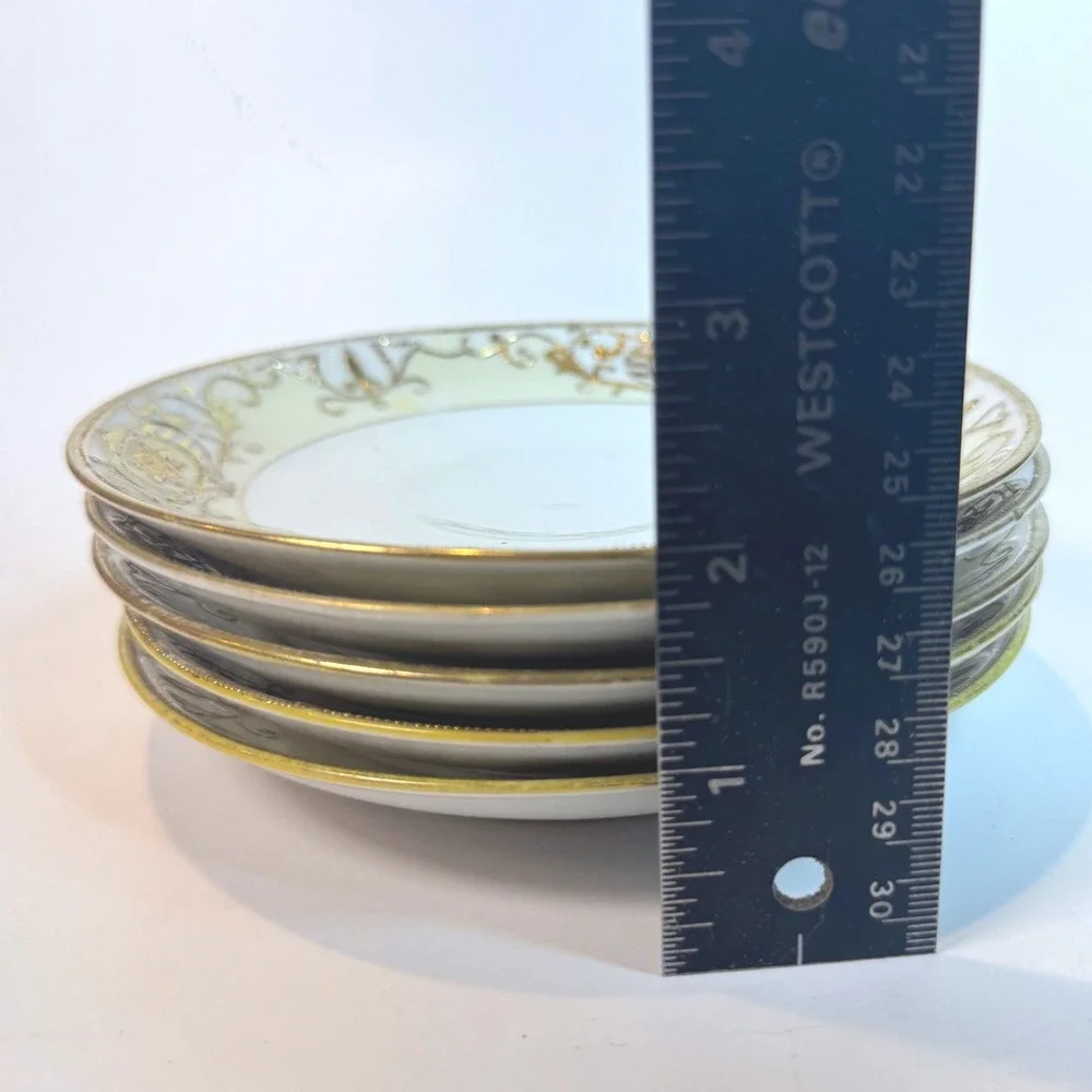 Vintage Noritake Set of 5 Gold Filigree Rose Medallion 5.5